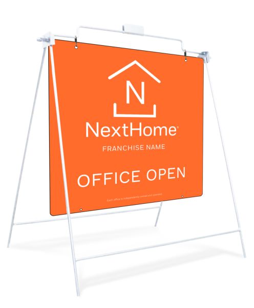 Office Open White Swinging A-Frame and Sign Panel Unit, 24h x 24w, PVC